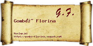 Gombó Florina névjegykártya